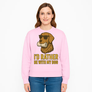 Funny Dog Lover T-Shirt: 'I'd Rather Be With My Dog' Vintage Style Graphic Tee - Sweatshirt 1758559976426.jpg