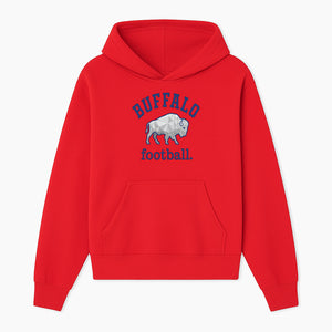 Buffalo Football Graphic T-Shirt, Geometric Bison Design, Sport Team Apparel, Casual Wear, Gift for Fans, Blue and White Themes - Hoodie 1758559976972.jpg
