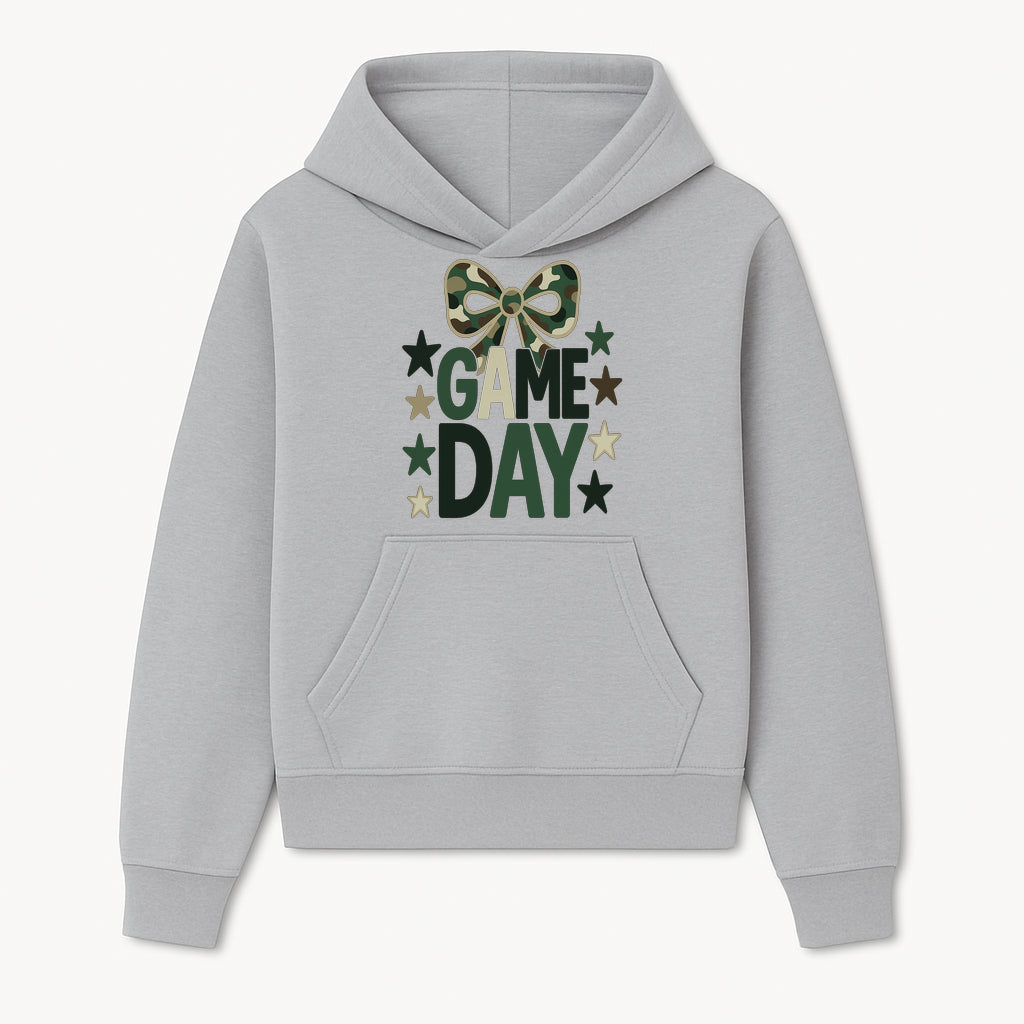 Camo Game Day Decor with Bow and Stars, Perfect for Sports Events, Team Spirit, and Home Decoration - Hoodie 1758559977034.jpg
