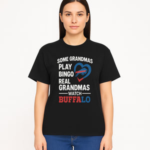 Buffalo Sports Grandma T-Shirt | Funny Gift for Grandmas Who Love Football | Bingo Play Humor | NFL Team Pride Apparel - T-shirt 1758559977147.jpg
