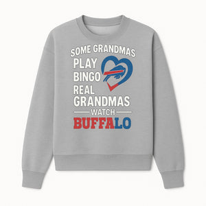 Buffalo Sports Grandma T-Shirt | Funny Gift for Grandmas Who Love Football | Bingo Play Humor | NFL Team Pride Apparel - Sweatshirt 1758559977284.jpg
