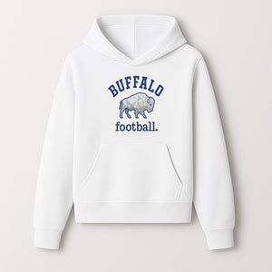 Buffalo Football Graphic T-Shirt, Geometric Bison Design, Sport Team Apparel, Casual Wear, Gift for Fans, Blue and White Themes - Hoodie 1758559977285.jpg