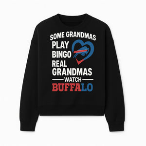 Buffalo Sports Grandma T-Shirt | Funny Gift for Grandmas Who Love Football | Bingo Play Humor | NFL Team Pride Apparel - Sweatshirt 1758559977431.jpg