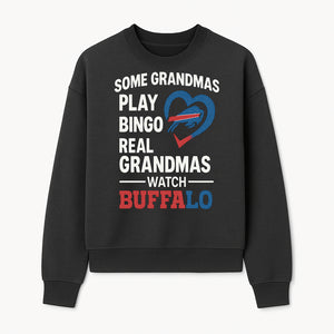 Buffalo Sports Grandma T-Shirt | Funny Gift for Grandmas Who Love Football | Bingo Play Humor | NFL Team Pride Apparel - Sweatshirt 1758559977531.jpg