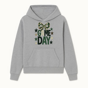 Camo Game Day Decor with Bow and Stars, Perfect for Sports Events, Team Spirit, and Home Decoration - Hoodie 1758559977596.jpg