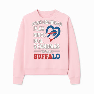 Buffalo Sports Grandma T-Shirt | Funny Gift for Grandmas Who Love Football | Bingo Play Humor | NFL Team Pride Apparel - Sweatshirt 1758559978089.jpg