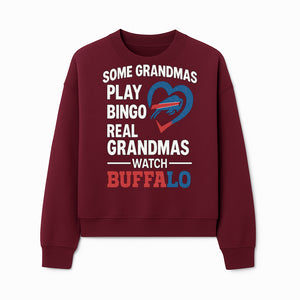 Buffalo Sports Grandma T-Shirt | Funny Gift for Grandmas Who Love Football | Bingo Play Humor | NFL Team Pride Apparel - Sweatshirt 1758559978258.jpg
