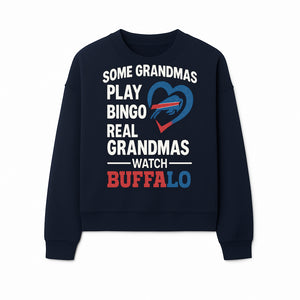 Buffalo Sports Grandma T-Shirt | Funny Gift for Grandmas Who Love Football | Bingo Play Humor | NFL Team Pride Apparel - Sweatshirt 1758559978397.jpg