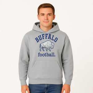 Buffalo Football Graphic T-Shirt, Geometric Bison Design, Sport Team Apparel, Casual Wear, Gift for Fans, Blue and White Themes - Hoodie 1758559978413.jpg