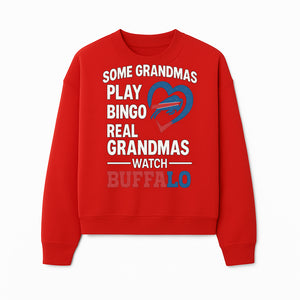 Buffalo Sports Grandma T-Shirt | Funny Gift for Grandmas Who Love Football | Bingo Play Humor | NFL Team Pride Apparel - Sweatshirt 1758559978509.jpg