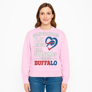 Buffalo Sports Grandma T-Shirt | Funny Gift for Grandmas Who Love Football | Bingo Play Humor | NFL Team Pride Apparel - Sweatshirt 1758559980033.jpg
