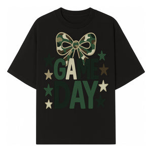 Camo Game Day Decor with Bow and Stars, Perfect for Sports Events, Team Spirit, and Home Decoration - T-shirt 1758559980073.jpg