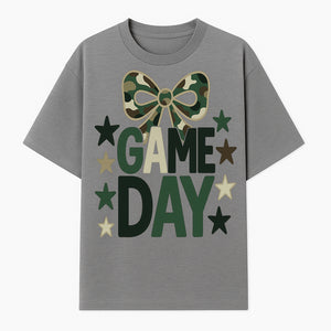 Camo Game Day Decor with Bow and Stars, Perfect for Sports Events, Team Spirit, and Home Decoration - T-shirt 1758559980474.jpg