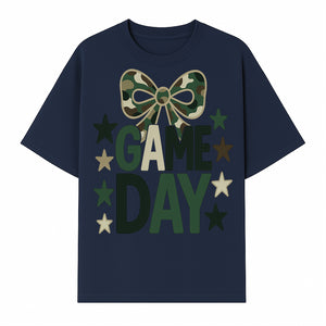 Camo Game Day Decor with Bow and Stars, Perfect for Sports Events, Team Spirit, and Home Decoration - T-shirt 1758559980986.jpg