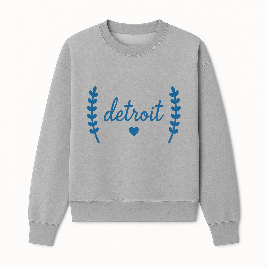 Detroit Love Floral Typography Wall Art - Modern Home Decor for City Pride Enthusiasts - Sweatshirt 1758559981666.jpg