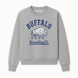 Buffalo Football Graphic T-Shirt, Geometric Bison Design, Sport Team Apparel, Casual Wear, Gift for Fans, Blue and White Themes - Sweatshirt 1758559981738.jpg