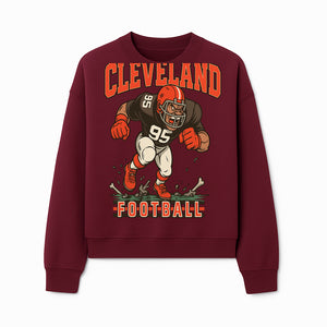 Cleveland Football Retro Graphic Tee - Vintage Style Sports Apparel for Men, Athletic Fan Gear, Team Spirit Shirt - Sweatshirt 1758559982097.jpg
