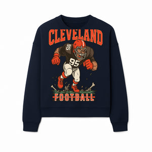 Cleveland Football Retro Graphic Tee - Vintage Style Sports Apparel for Men, Athletic Fan Gear, Team Spirit Shirt - Sweatshirt 1758559982217.jpg