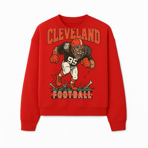 Cleveland Football Retro Graphic Tee - Vintage Style Sports Apparel for Men, Athletic Fan Gear, Team Spirit Shirt - Sweatshirt 1758559982354.jpg