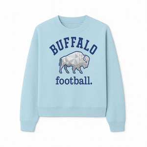 Buffalo Football Graphic T-Shirt, Geometric Bison Design, Sport Team Apparel, Casual Wear, Gift for Fans, Blue and White Themes - Sweatshirt 1758559982393.jpg