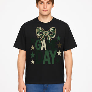 Camo Game Day Decor with Bow and Stars, Perfect for Sports Events, Team Spirit, and Home Decoration - T-shirt 1758559982502.jpg