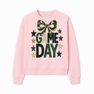 Camo Game Day Decor with Bow and Stars, Perfect for Sports Events, Team Spirit, and Home Decoration - Sweatshirt 1758559983601.jpg