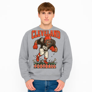 Cleveland Football Retro Graphic Tee - Vintage Style Sports Apparel for Men, Athletic Fan Gear, Team Spirit Shirt - Sweatshirt 1758559983736.jpg
