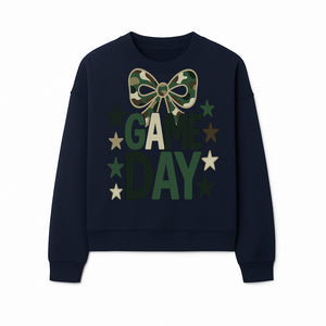 Camo Game Day Decor with Bow and Stars, Perfect for Sports Events, Team Spirit, and Home Decoration - Sweatshirt 1758559983848.jpg