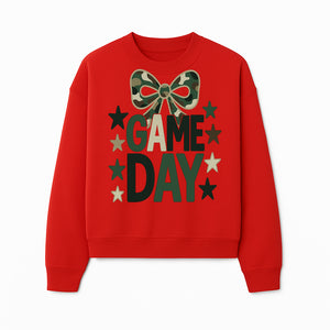 Camo Game Day Decor with Bow and Stars, Perfect for Sports Events, Team Spirit, and Home Decoration - Sweatshirt 1758559983971.jpg