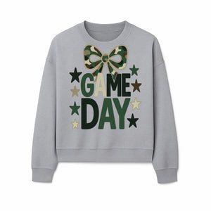 Camo Game Day Decor with Bow and Stars, Perfect for Sports Events, Team Spirit, and Home Decoration - Sweatshirt 1758559984098.jpg