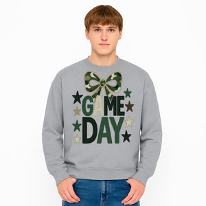 Camo Game Day Decor with Bow and Stars, Perfect for Sports Events, Team Spirit, and Home Decoration - Sweatshirt 1758559985394.jpg