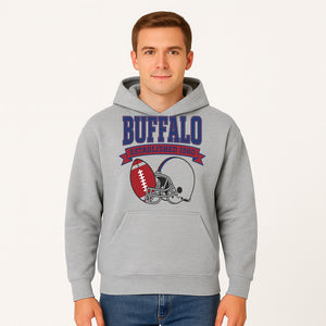 Buffalo Football Established 1960 Vintage Graphic Tee, Football Helmet & Ball Design, Sports Fan Apparel, Game Day Outfit - Hoodie 1758559989310.jpg