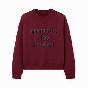 Apparently, I Like Football - Funny Sports Tee for Football Fans, Casual Wear, Perfect Gift for Sports Lovers - Sweatshirt 1758559992490.jpg