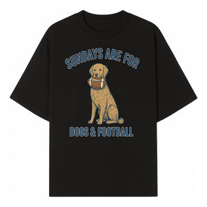 Sundays Are for Dogs & Football Graphic Tee - Perfect Dog Lover Gift for Game Day and Pet Enthusiasts - T-shirt 1758559992554.jpg