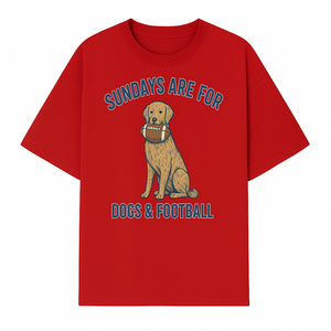 Sundays Are for Dogs & Football Graphic Tee - Perfect Dog Lover Gift for Game Day and Pet Enthusiasts - T-shirt 1758559993646.jpg