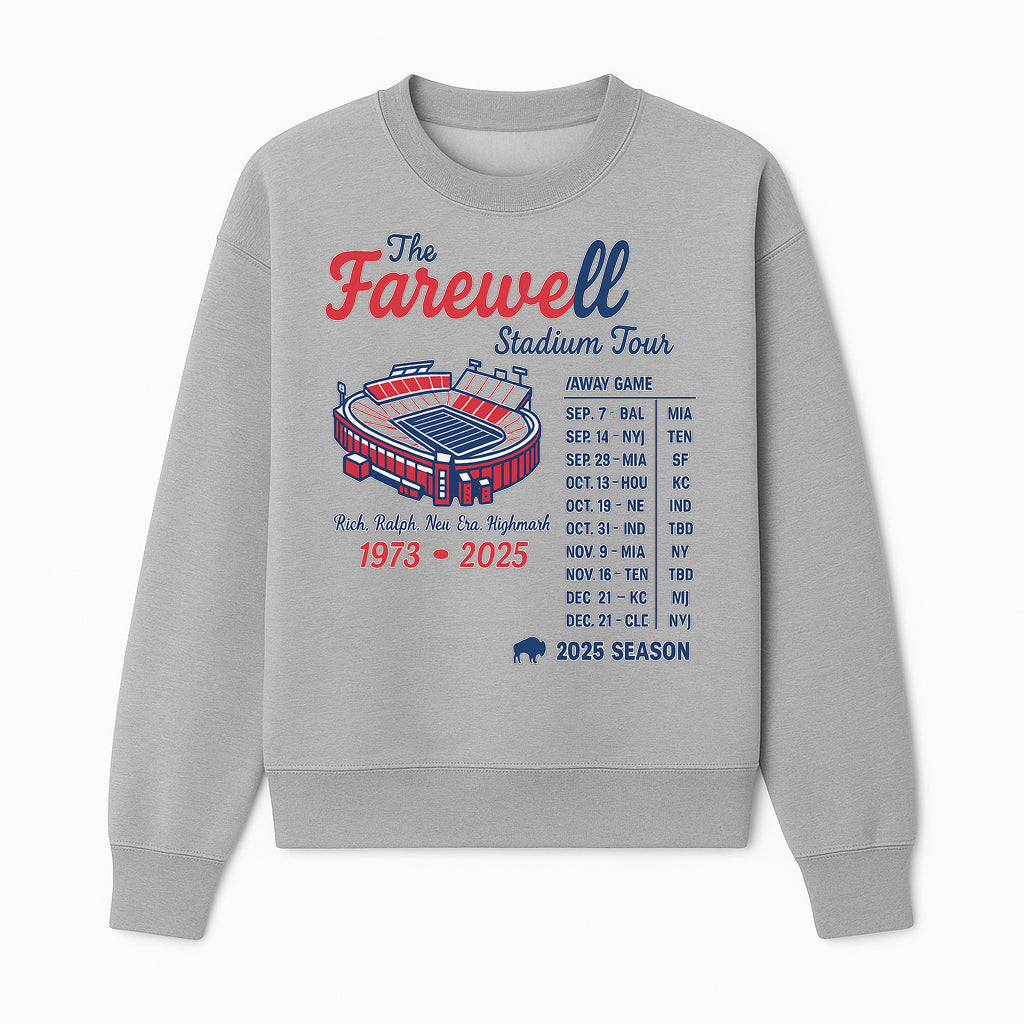Farewell Stadium Tour 1973-2025 Graphic Tee NFL Football Schedule, Team Spirit Shirt, Sports Fan Apparel, Gift for Fans - Sweatshirt 1758560000653.jpg