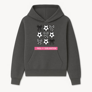 Soccer Balls and Bows PNG Set for Sublimation | Sports Graphic Design | DIY Crafts | Black and White Elements - Hoodie 1758560850711.jpg