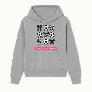 Soccer Balls and Bows PNG Set for Sublimation | Sports Graphic Design | DIY Crafts | Black and White Elements - Hoodie 1758560850988.jpg