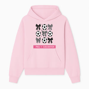 Soccer Balls and Bows PNG Set for Sublimation | Sports Graphic Design | DIY Crafts | Black and White Elements - Hoodie 1758560851231.jpg