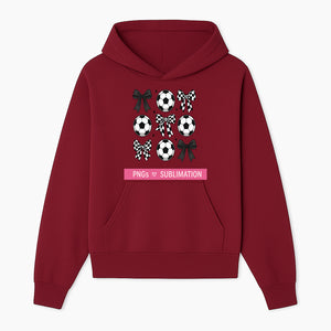 Soccer Balls and Bows PNG Set for Sublimation | Sports Graphic Design | DIY Crafts | Black and White Elements - Hoodie 1758560851358.jpg