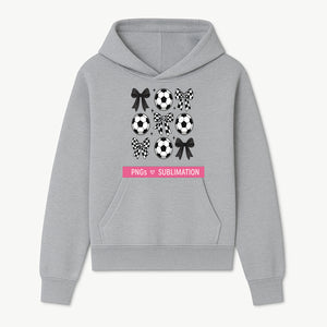 Soccer Balls and Bows PNG Set for Sublimation | Sports Graphic Design | DIY Crafts | Black and White Elements - Hoodie 1758560851768.jpg