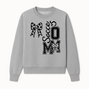 Soccer Mom Bow Decal | Stylish Sports Mom Decor | Black and White Soccer Theme | Perfect for Soccer Enthusiasts - Sweatshirt 1758560857230.jpg