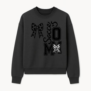Soccer Mom Bow Decal | Stylish Sports Mom Decor | Black and White Soccer Theme | Perfect for Soccer Enthusiasts - Sweatshirt 1758560857472.jpg