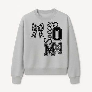Soccer Mom Bow Decal | Stylish Sports Mom Decor | Black and White Soccer Theme | Perfect for Soccer Enthusiasts - Sweatshirt 1758560857744.jpg