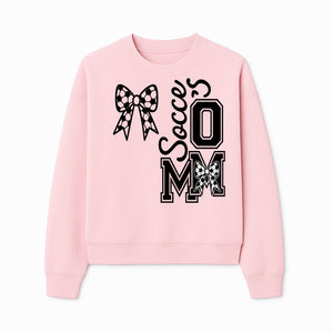 Soccer Mom Bow Decal | Stylish Sports Mom Decor | Black and White Soccer Theme | Perfect for Soccer Enthusiasts - Sweatshirt 1758560857997.jpg