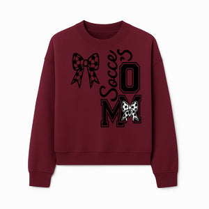 Soccer Mom Bow Decal | Stylish Sports Mom Decor | Black and White Soccer Theme | Perfect for Soccer Enthusiasts - Sweatshirt 1758560858122.jpg