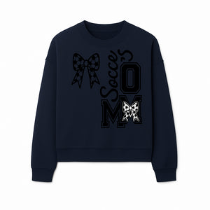 Soccer Mom Bow Decal | Stylish Sports Mom Decor | Black and White Soccer Theme | Perfect for Soccer Enthusiasts - Sweatshirt 1758560858268.jpg