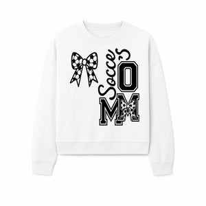 Soccer Mom Bow Decal | Stylish Sports Mom Decor | Black and White Soccer Theme | Perfect for Soccer Enthusiasts - Sweatshirt 1758560858706.jpg