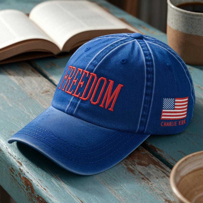 Charlie Kirk Freedom Embroidered Hat   Adjustable Relaxed Fit 1758594422107.jpg