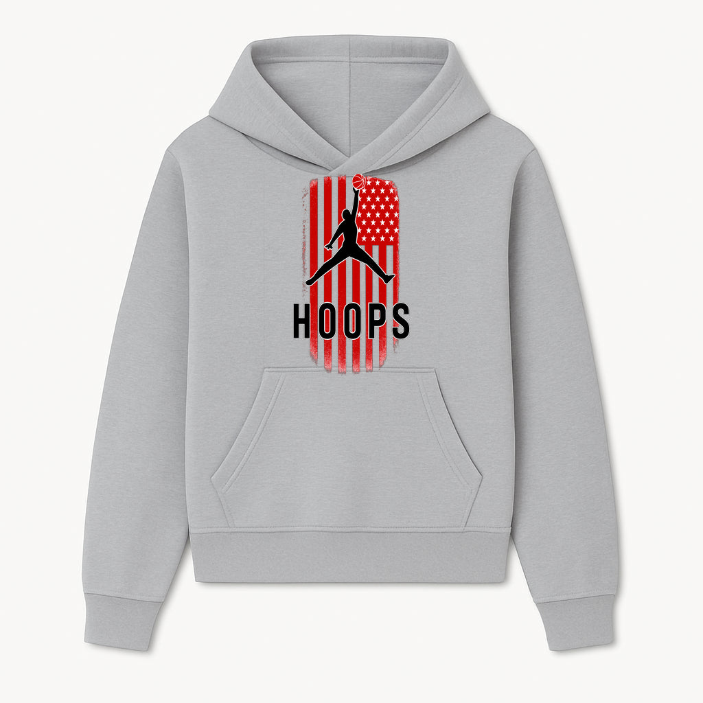 Basketball Hoops Graphic Tee with Retro American Flag Design Perfect for Sports Fans and Athletes - Hoodie 1758681887776.jpg